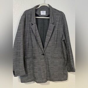 Women's Gray Plaid Blazer